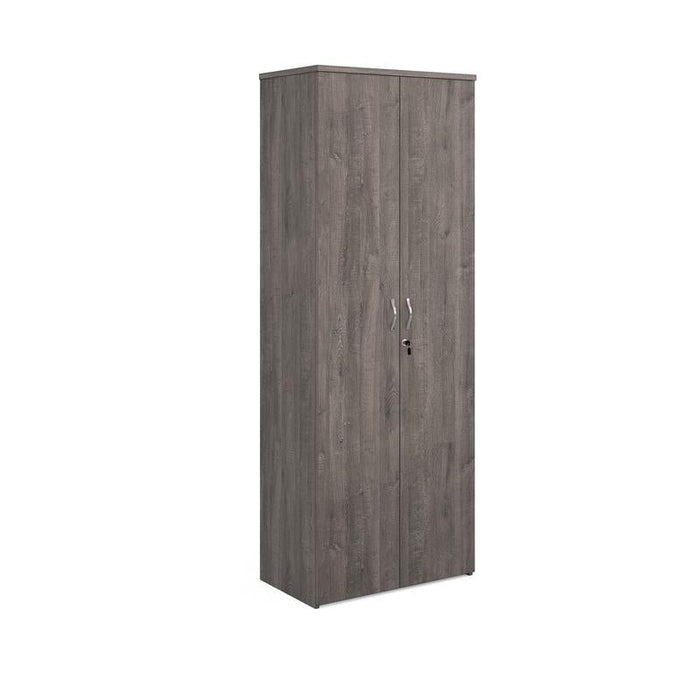 Universal double door cupboard 2140mm high with 5 shelves Wooden Storage Dams Grey Oak 