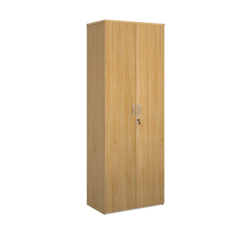 Universal double door cupboard 2140mm high with 5 shelves Wooden Storage Dams Oak 