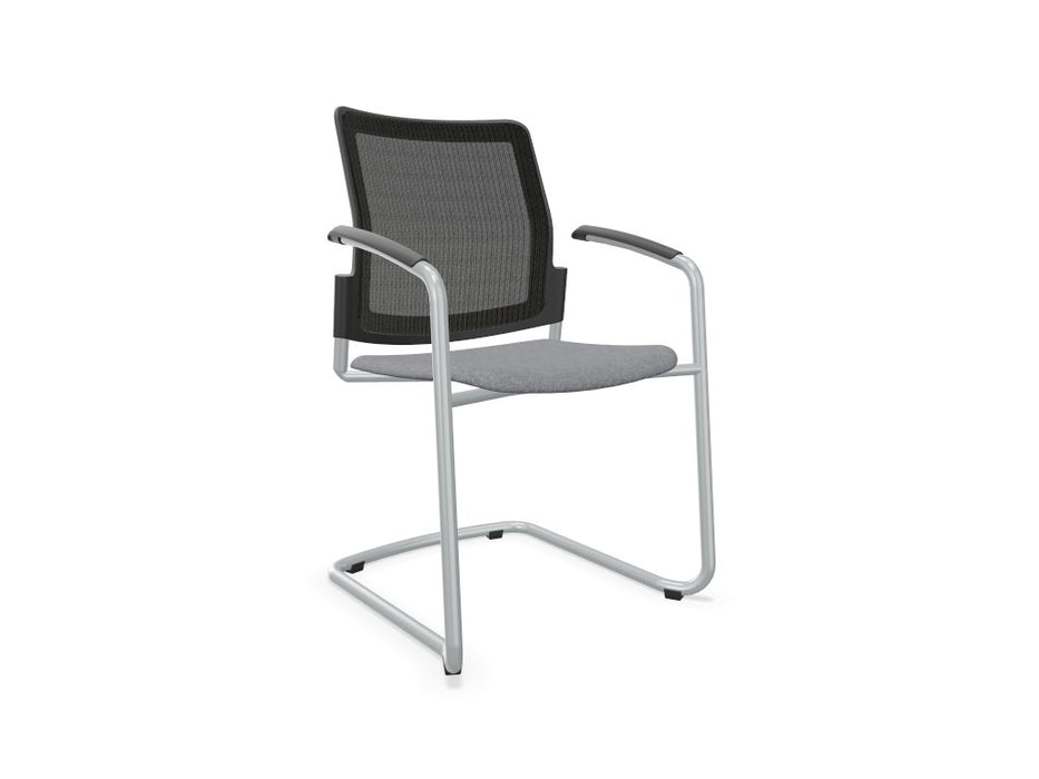 Urban Mesh Back Cantilever Meeting Chair Office Chairs Actiu Silver Light Grey 