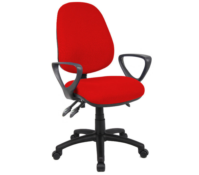 Vantage 200 3 lever asynchro operators chair with fixed arms Seating Dams Red 