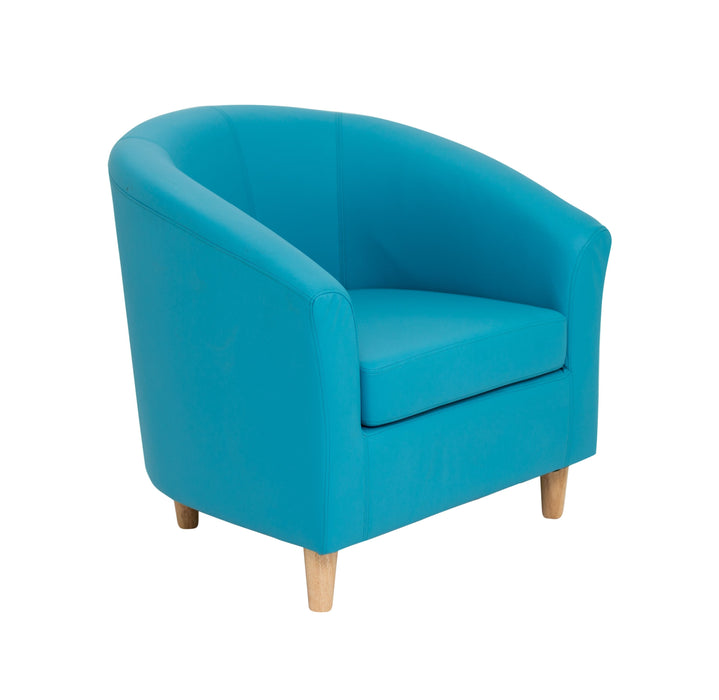 Vibrant Tub Armchair with Wooden Feet SOFT SEATING & RECEP TC Group Light Blue 