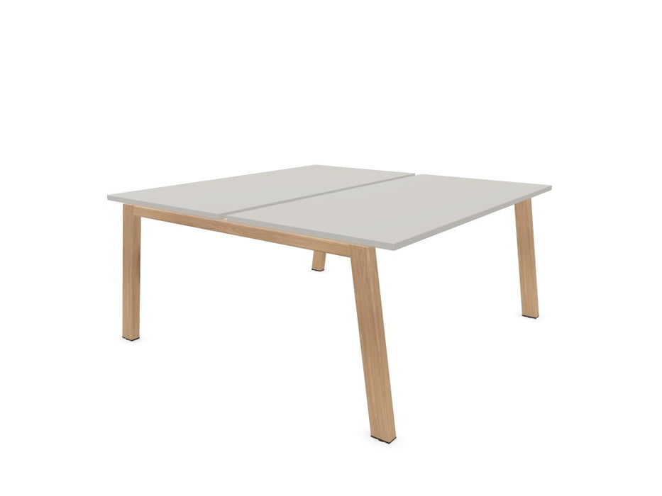 Vital Plus 300 Bench Desk - Wooden Leg BENCH DESKS Actiu Coco Grey/Chestnut 1400mm x 1600mm None