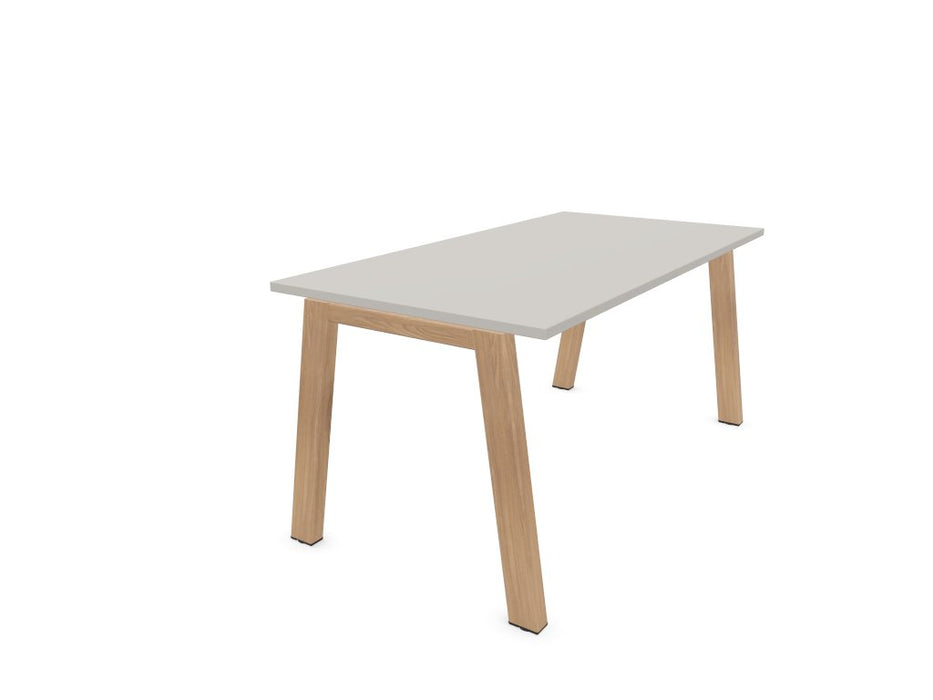 Vital Plus 300 individual desks - wooden leg Rectangular Office Desks Actiu Chestnut/Coco Grey None 1400mm x 800mm