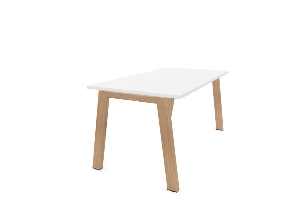 Vital Plus 300 individual desks - wooden leg Rectangular Office Desks Actiu Chestnut/White None 1400mm x 800mm