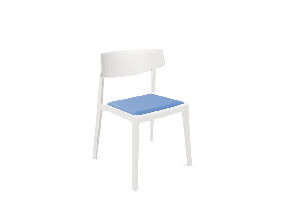 Wing Multipurpose side chair Meeting chair Actiu White Polyurethane Seat Pad Blue