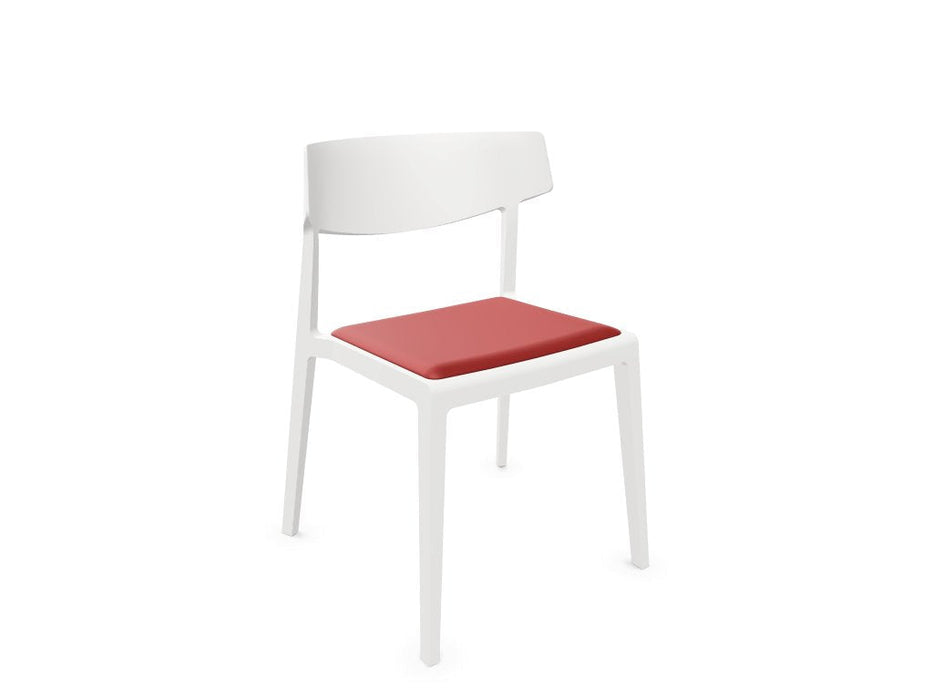 Wing Multipurpose side chair Meeting chair Actiu White Polyurethane Seat Pad Red