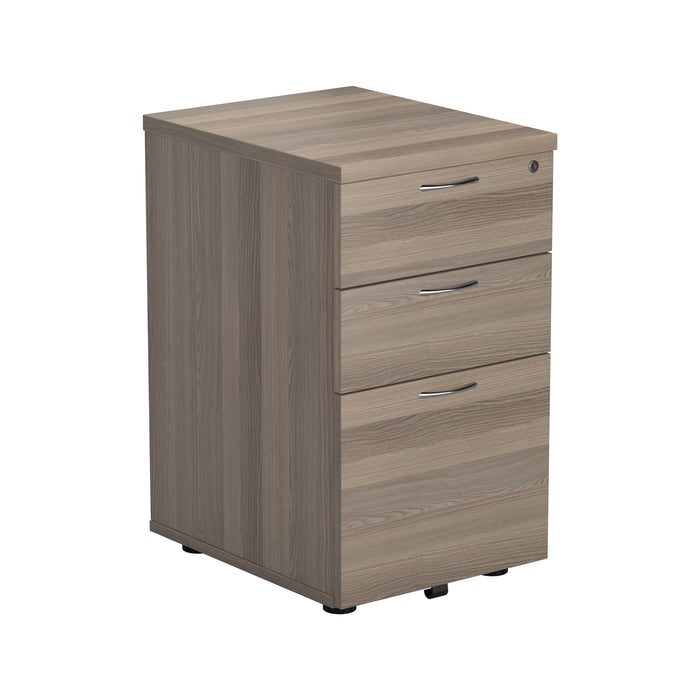 Wooden 3 Drawer Under Desk Pedestal - Grey Oak PEDESTALS TC Group Grey Oak 
