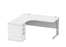 Workwise Double Upright Left Hand Corner Desk + Desk High Pedestal Furniture TC GROUP 1600X1200 Arctic White Silver