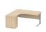 Workwise Double Upright Left Hand Corner Desk + Desk High Pedestal Furniture TC GROUP 1600X1200 Canadian Oak Silver
