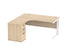 Workwise Double Upright Left Hand Corner Desk + Desk High Pedestal Furniture TC GROUP 1600X1200 Canadian Oak White