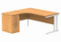 Workwise Double Upright Left Hand Corner Desk + Desk High Pedestal Furniture TC GROUP 1600X1200 Norwegian Beech White