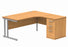 Workwise Double Upright Right Hand Corner Desk + Desk High Pedestal Furniture TC GROUP 1600X1200 Norwegian Beech/Silver 