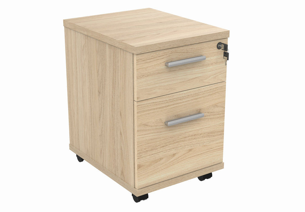 Workwise Mobile Under Desk Office Storage Unit Furniture TC GROUP 2 Drawers Oak 