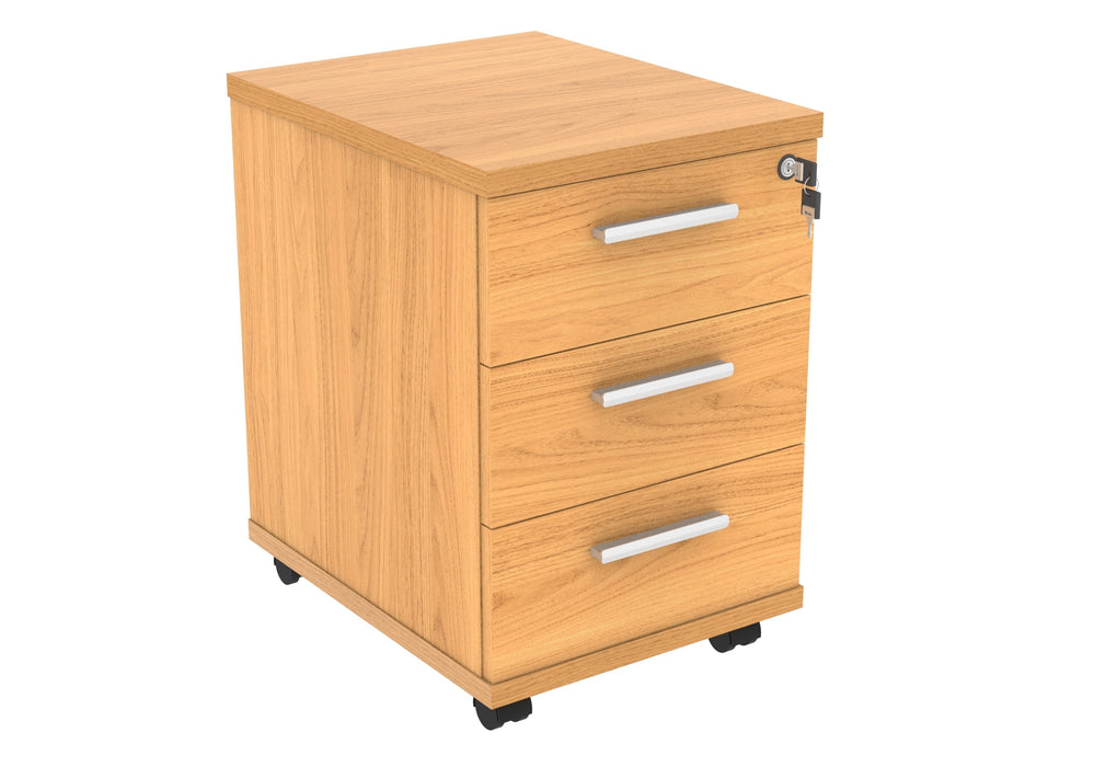 Workwise Mobile Under Desk Office Storage Unit Furniture TC GROUP 3 Drawers Beech 