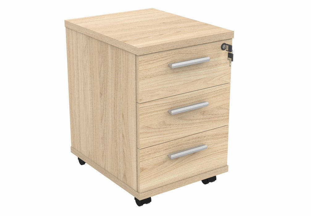 Workwise Mobile Under Desk Office Storage Unit Furniture TC GROUP 3 Drawers Oak 