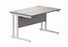 Workwise Office Rectangular Desk With Steel Double Upright Cantilever Frame Furniture TC GROUP 1200X800 Alaskan Oak/White 