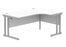 Workwise Office Right Hand Corner Desk With Steel Double Upright Cantilever Frame Furniture TC GROUP 1600X1200 Arctic White/Silver 