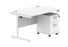 Workwise Single Upright Rectangular Desk + 2 Drawer Mobile Under Desk Pedestal Furniture TC GROUP 