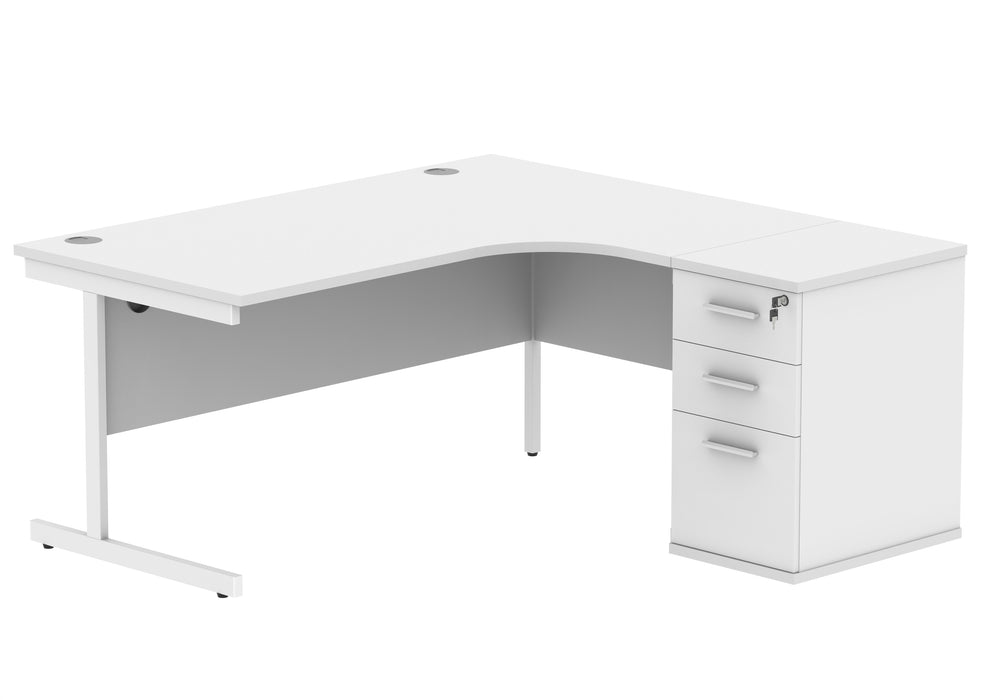 Workwise Single Upright Right Hand Radial Desk + Desk High Pedestal Furniture TC GROUP 