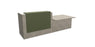 Z2 Lacquered front Reception Desk with DDA right hand Reception Desk Quadrifoglio 2850mm Concrete Green