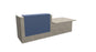 Z2 Lacquered front Reception Desk with DDA right hand Reception Desk Quadrifoglio 2850mm Concrete Pigeon Blue