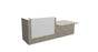 Z2 Lacquered front Reception Desk with DDA right hand Reception Desk Quadrifoglio 2850mm Concrete White