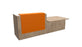 Z2 Lacquered front Reception Desk with DDA right hand Reception Desk Quadrifoglio 2850mm Elm Orange