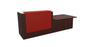 Z2 Lacquered front Reception Desk with DDA right hand Reception Desk Quadrifoglio 2850mm Wenge Flame Red