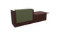 Z2 Lacquered front Reception Desk with DDA right hand Reception Desk Quadrifoglio 2850mm Wenge Green