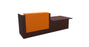 Z2 Lacquered front Reception Desk with DDA right hand Reception Desk Quadrifoglio 2850mm Wenge Orange