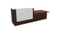 Z2 Lacquered front Reception Desk with DDA right hand Reception Desk Quadrifoglio 2850mm Wenge White