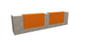Z2 Large Straight Reception Desk Reception Desk Quadrifoglio 3650mm Concrete Orange