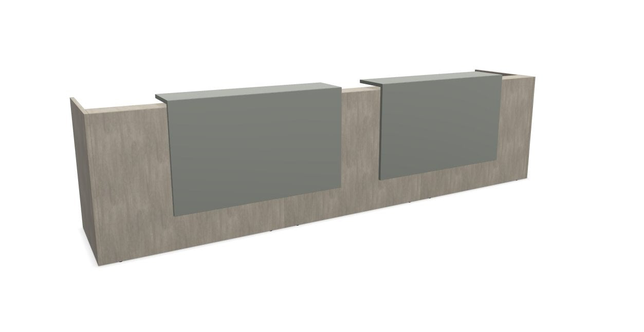Z2 Large Straight Reception Desk Reception Desk Quadrifoglio 3650mm Concrete Signal Grey