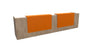 Z2 Large Straight Reception Desk Reception Desk Quadrifoglio 3650mm Elm Orange