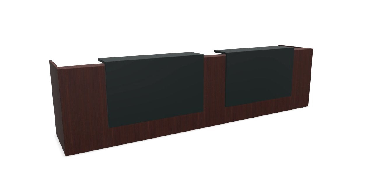 Z2 Large Straight Reception Desk Reception Desk Quadrifoglio 3650mm Wenge Anthracite