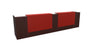Z2 Large Straight Reception Desk Reception Desk Quadrifoglio 3650mm Wenge Flame Red