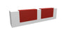 Z2 Large Straight Reception Desk Reception Desk Quadrifoglio 3650mm White Flame Red