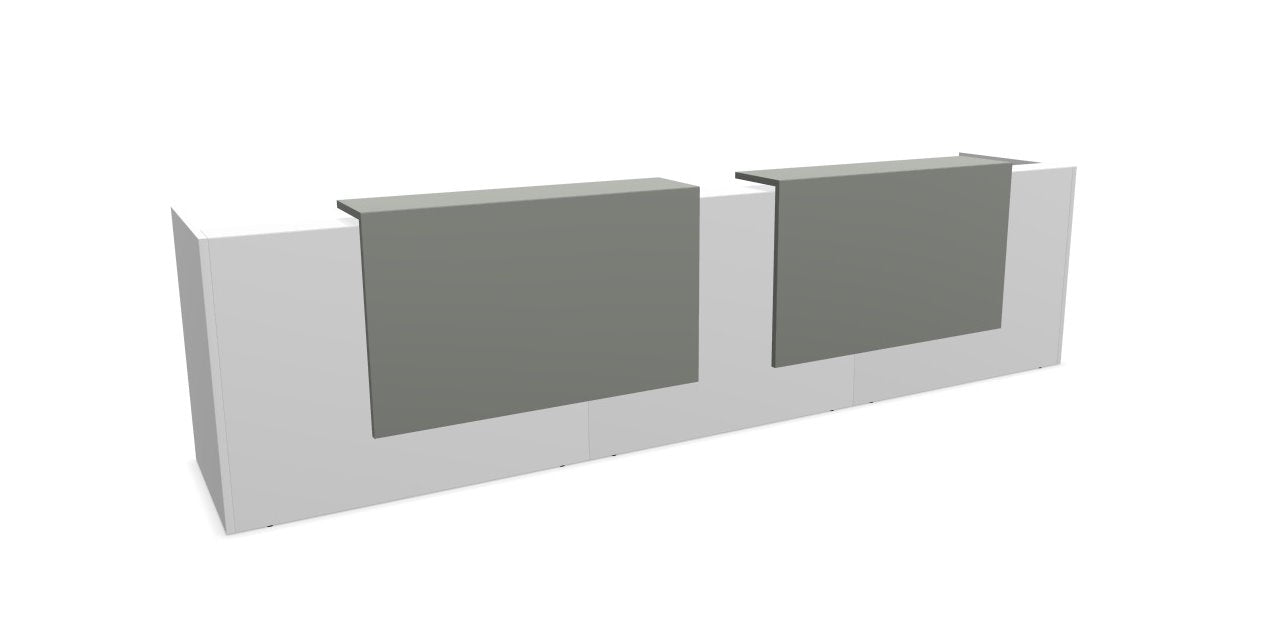 Z2 Large Straight Reception Desk Reception Desk Quadrifoglio 3650mm White Signal Grey