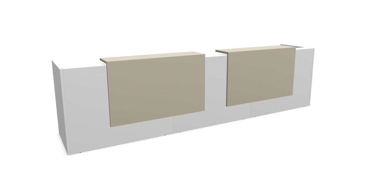 Z2 Large Straight Reception Desk Reception Desk Quadrifoglio 3650mm White Silk Grey