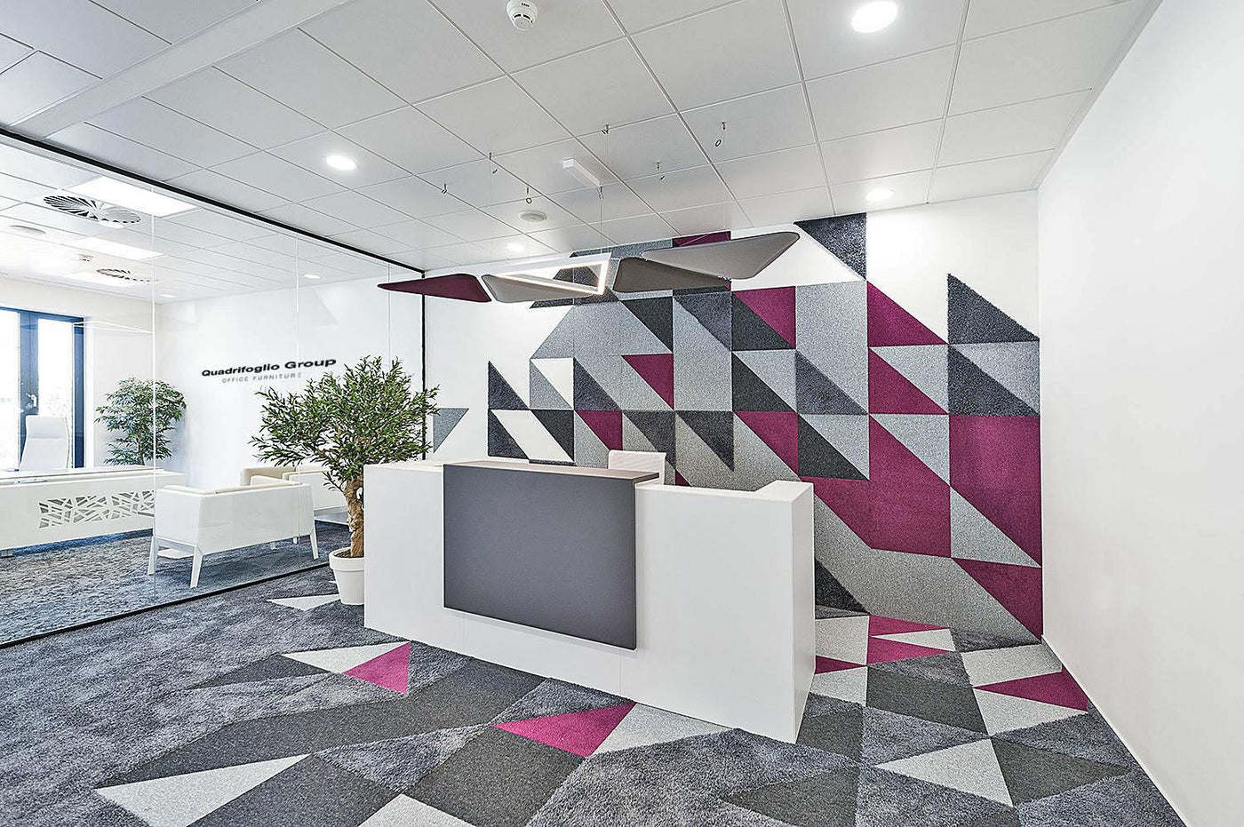 Z2 Medium Straight Reception Desk Reception Desk Quadrifoglio 