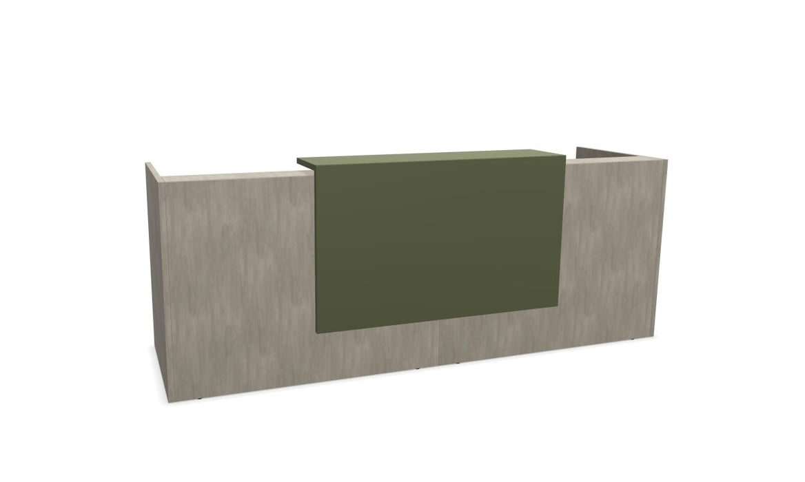 Z2 Medium Straight Reception Desk Reception Desk Quadrifoglio 2050mm Concrete Green