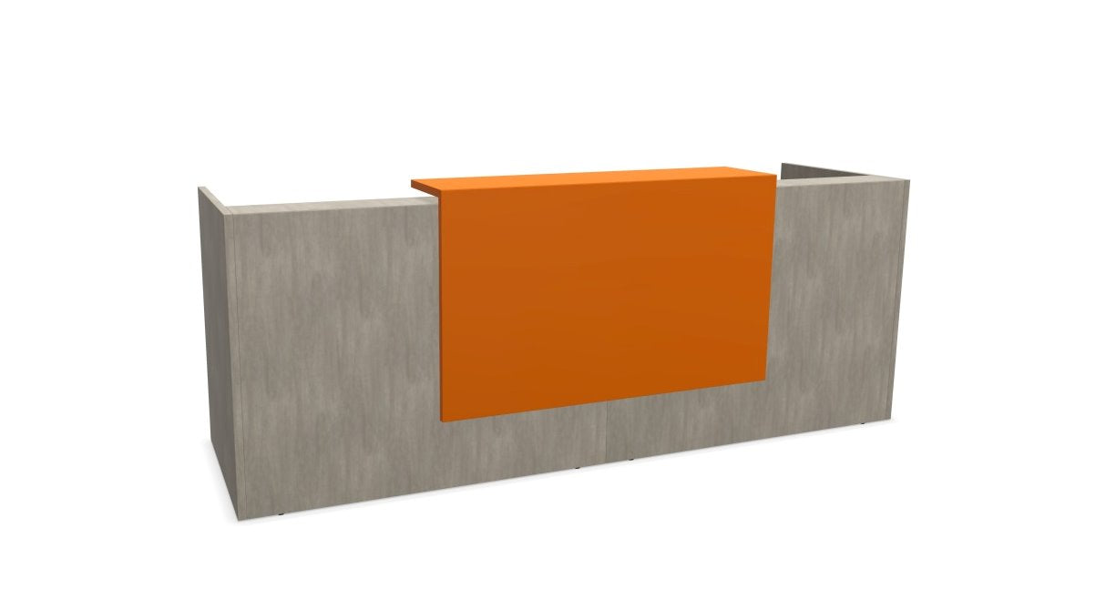 Z2 Medium Straight Reception Desk Reception Desk Quadrifoglio 2050mm Concrete Orange