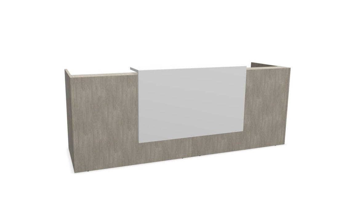 Z2 Medium Straight Reception Desk Reception Desk Quadrifoglio 2050mm Concrete White