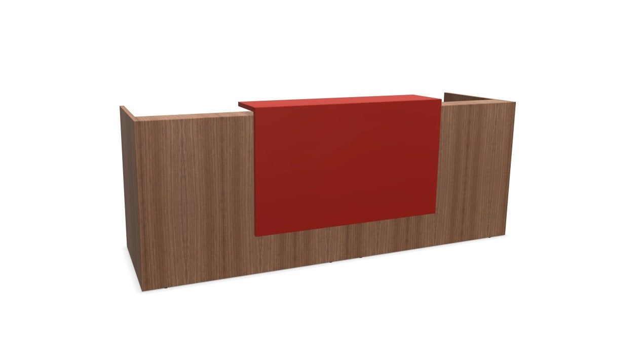 Z2 Medium Straight Reception Desk Reception Desk Quadrifoglio 2050mm Walnut Flame Red