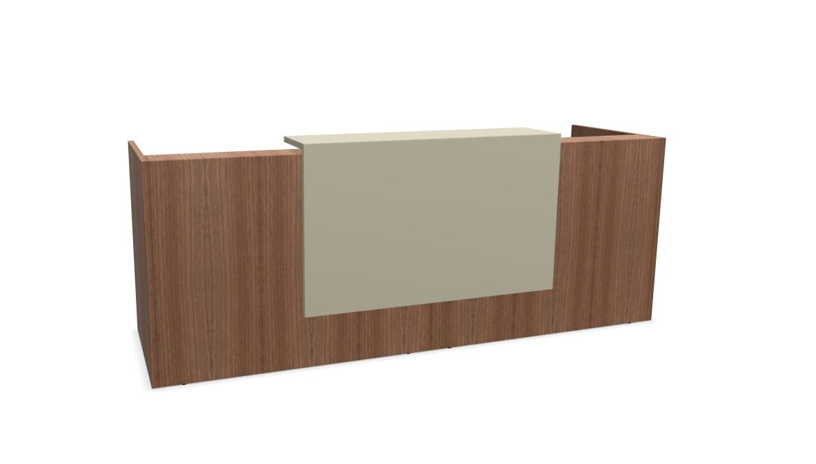 Z2 Medium Straight Reception Desk Reception Desk Quadrifoglio 2050mm Walnut Silk Grey