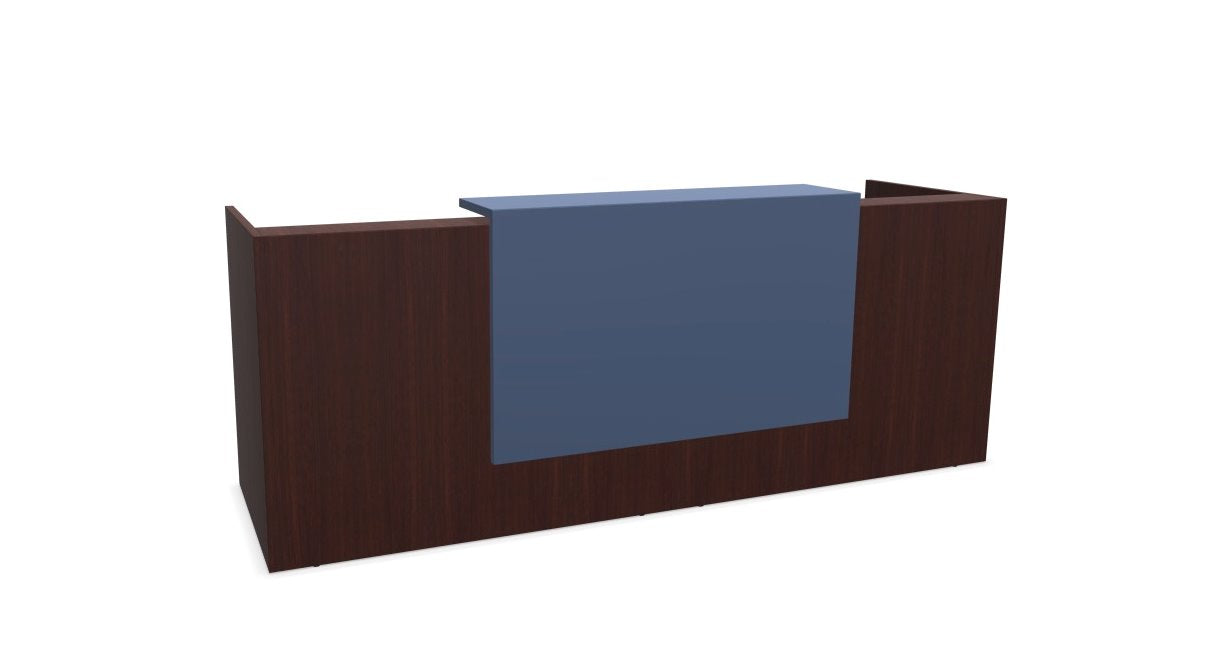 Z2 Medium Straight Reception Desk Reception Desk Quadrifoglio 2050mm Wenge Pigeon Blue