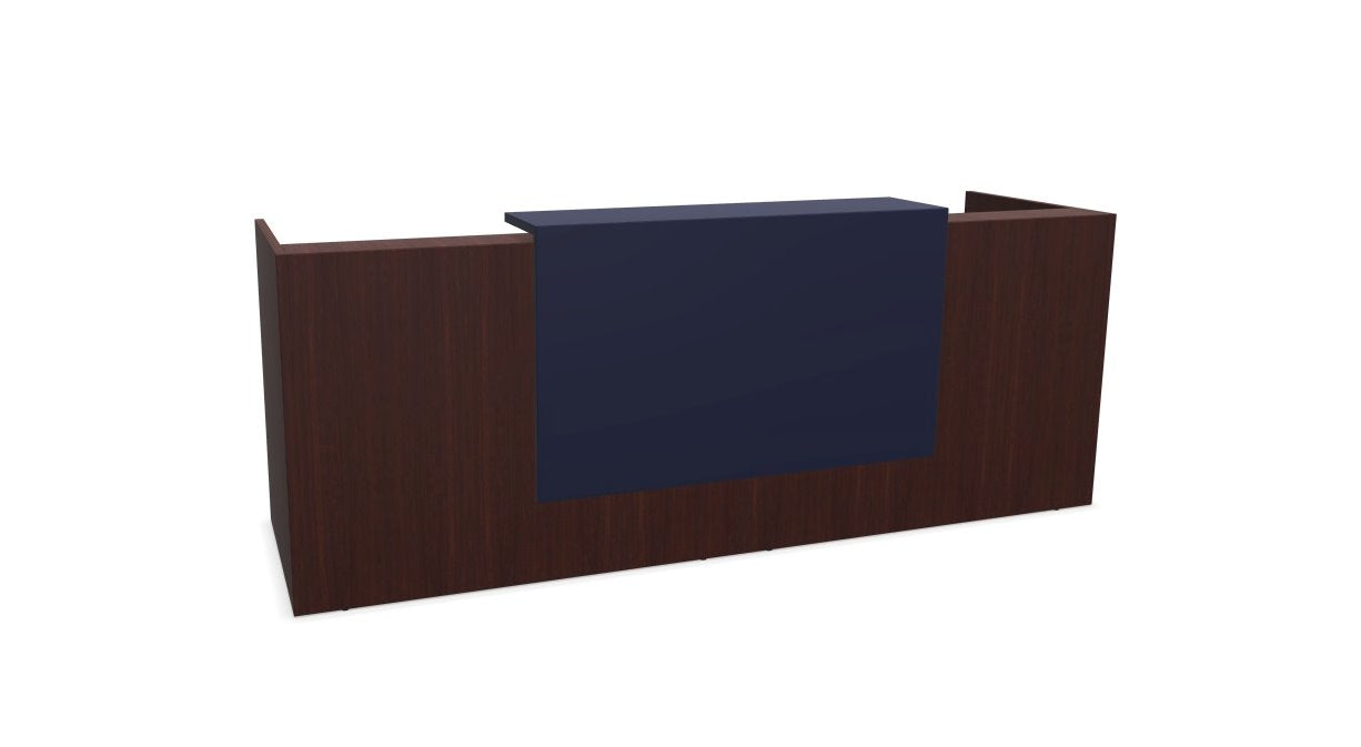 Z2 Medium Straight Reception Desk Reception Desk Quadrifoglio 2050mm Wenge Violet Blue