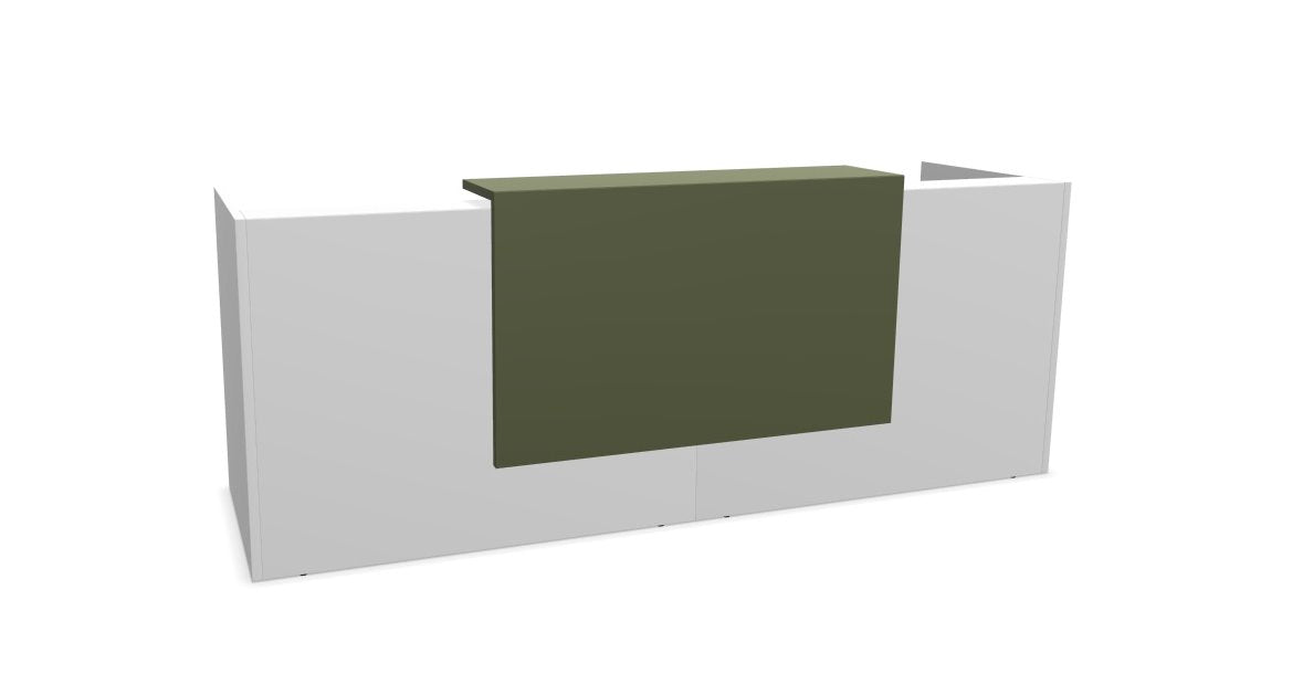 Z2 Medium Straight Reception Desk Reception Desk Quadrifoglio 2050mm White Green