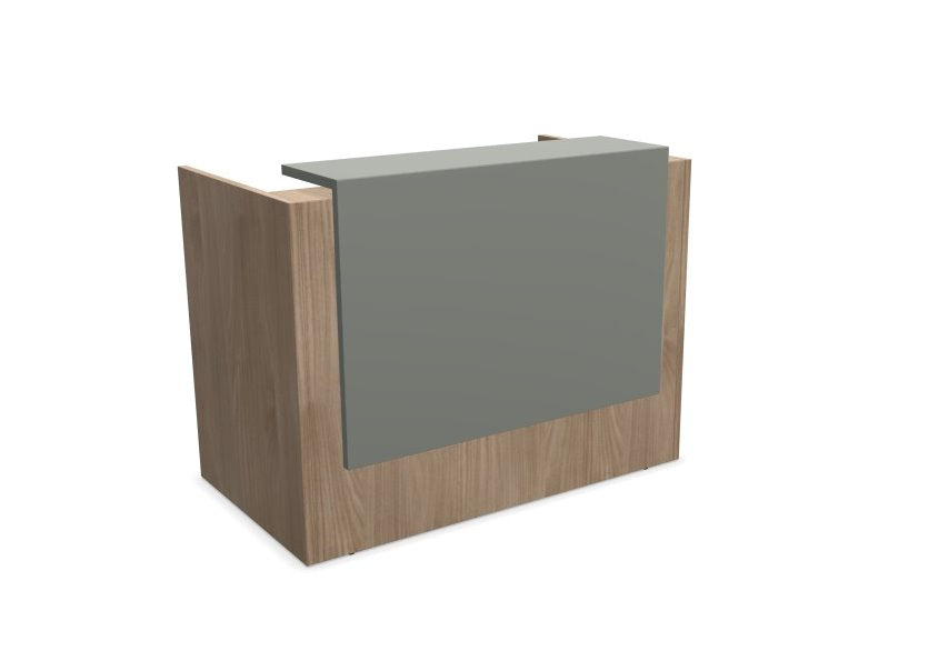 Z2 Small Straight Reception Desk Reception Desk Quadrifoglio 1450mm Elm Signal Grey