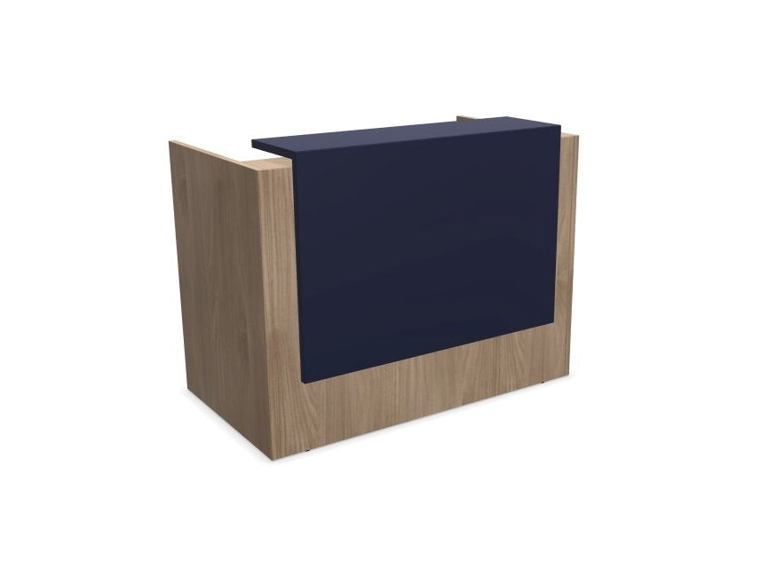 Z2 Small Straight Reception Desk Reception Desk Quadrifoglio 1450mm Elm Violet Blue